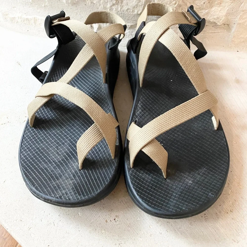 Chaco Z1 Classic Mens Sandals Black Tan Size M13 Adjustable Straps‎